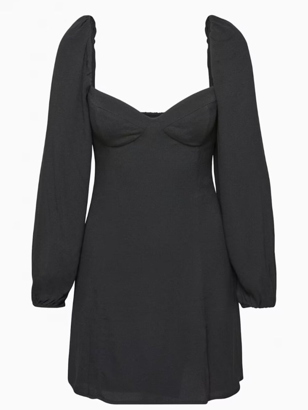 Aritzia Wilfred Mini Dress Sweetheart Black Puffy Sleeves Size 6 LBD